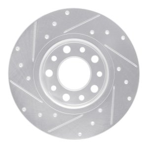 Chrysler 200 Brake Rotor (1) - Rear Right - R1 Concepts - Drilled & Slotted - Silver - `14-`22